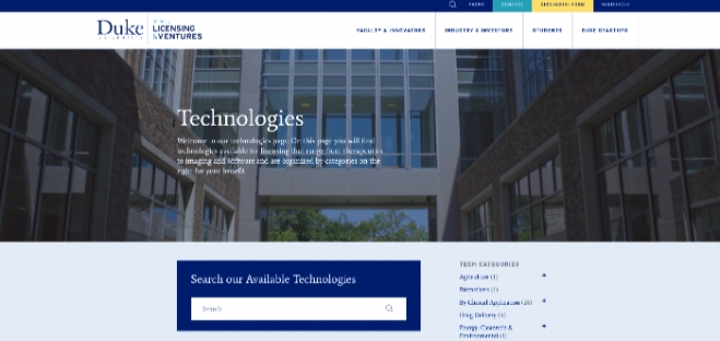 Technology search portal at Duke University OLV